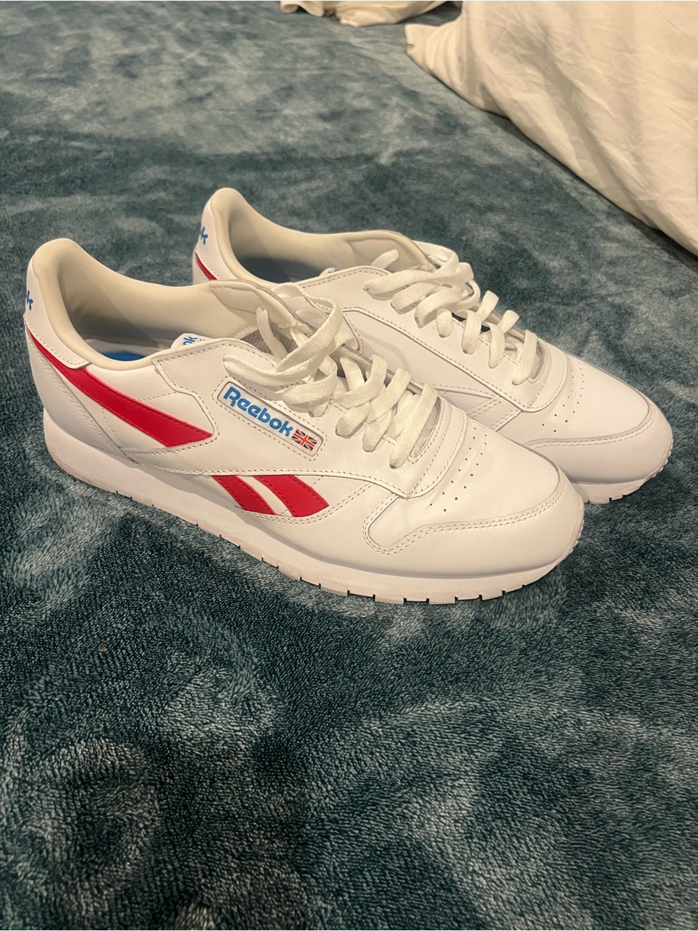 Reebok White Sneakers with Red Accents